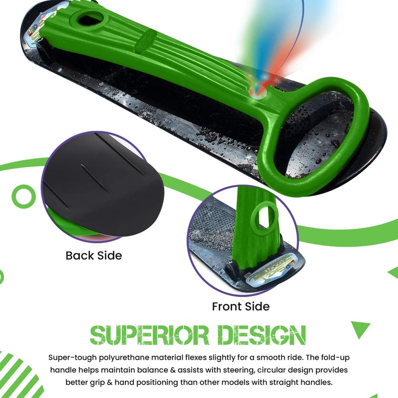 Geospace زلاجة جيواسبيس الأصلية للتزلج الشتوي مع ضوء LED واحد: زلاجة قابلة للطي للتزلج على الثلج (خضراء) - Image 3